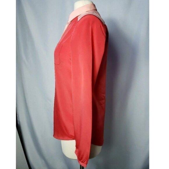 American Eagle Women's Long Sleeve Collar Button Down Blouse Pink Small NWOT - Picture 3 of 7